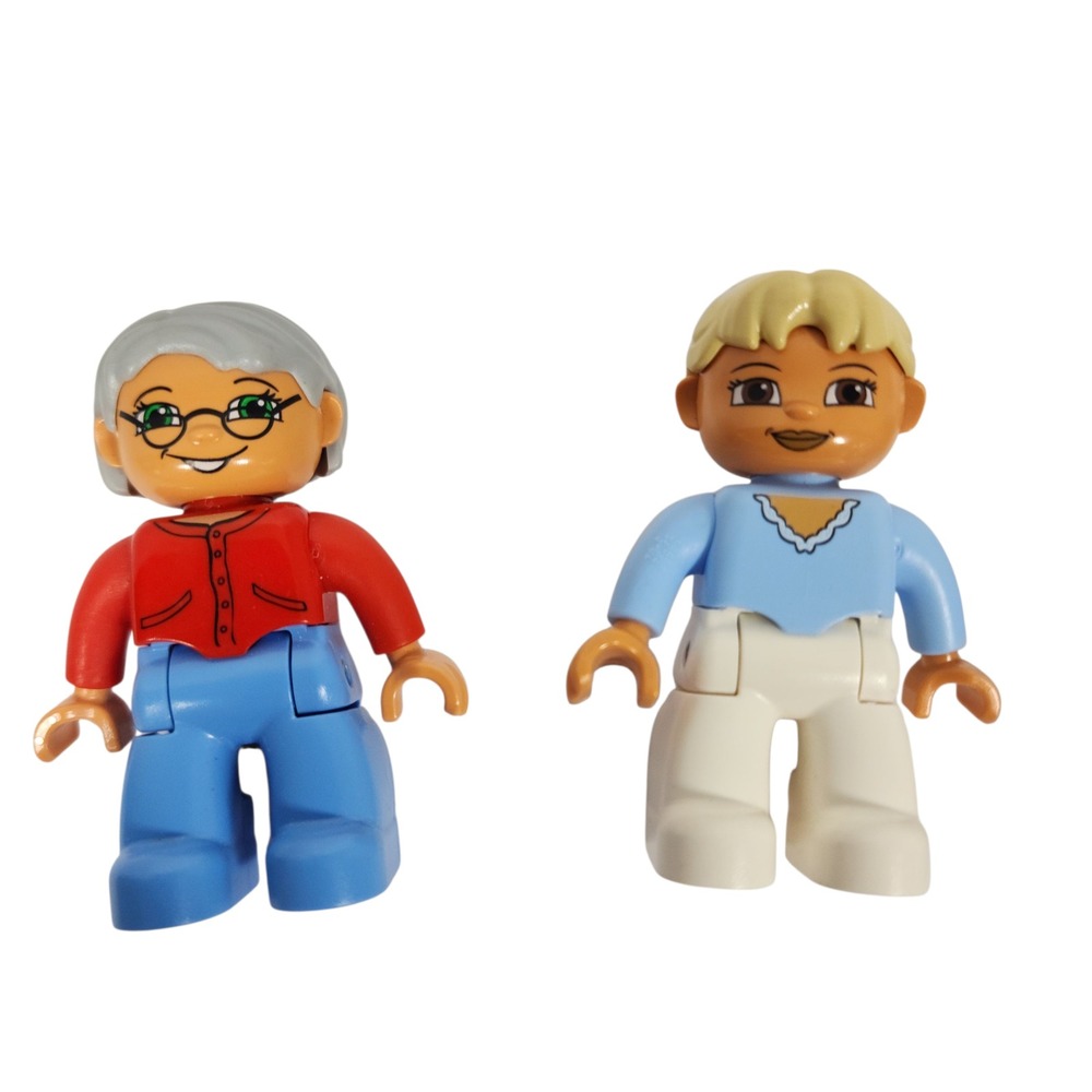 LEGO Duplo Figures Grandma‎ Mom Policeman Race Car Driver Set Lot - Picture 2 of 5